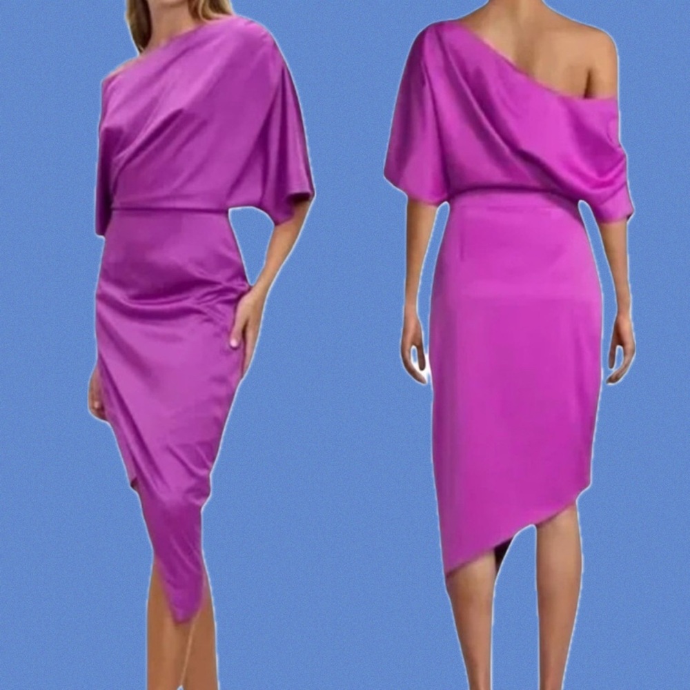 Elliatt Purple One-Shoulder Midi Dress